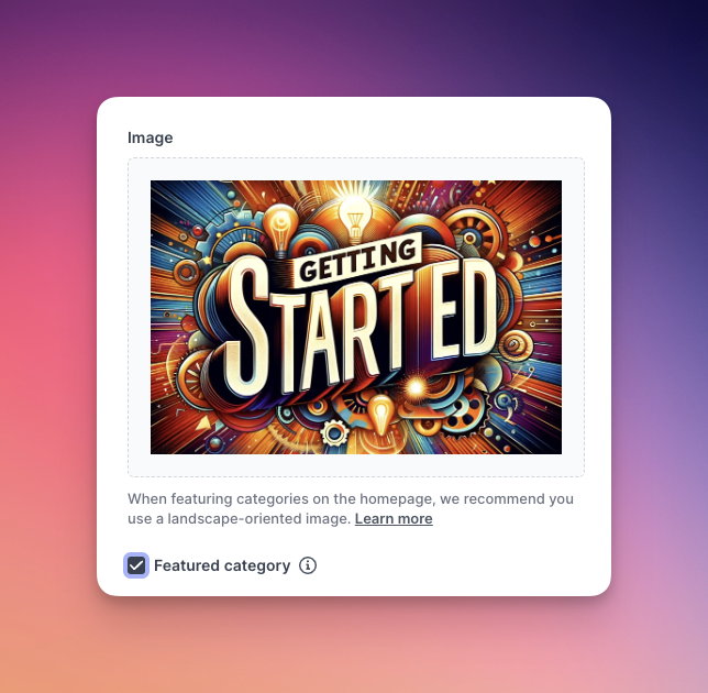Introducing featured categories